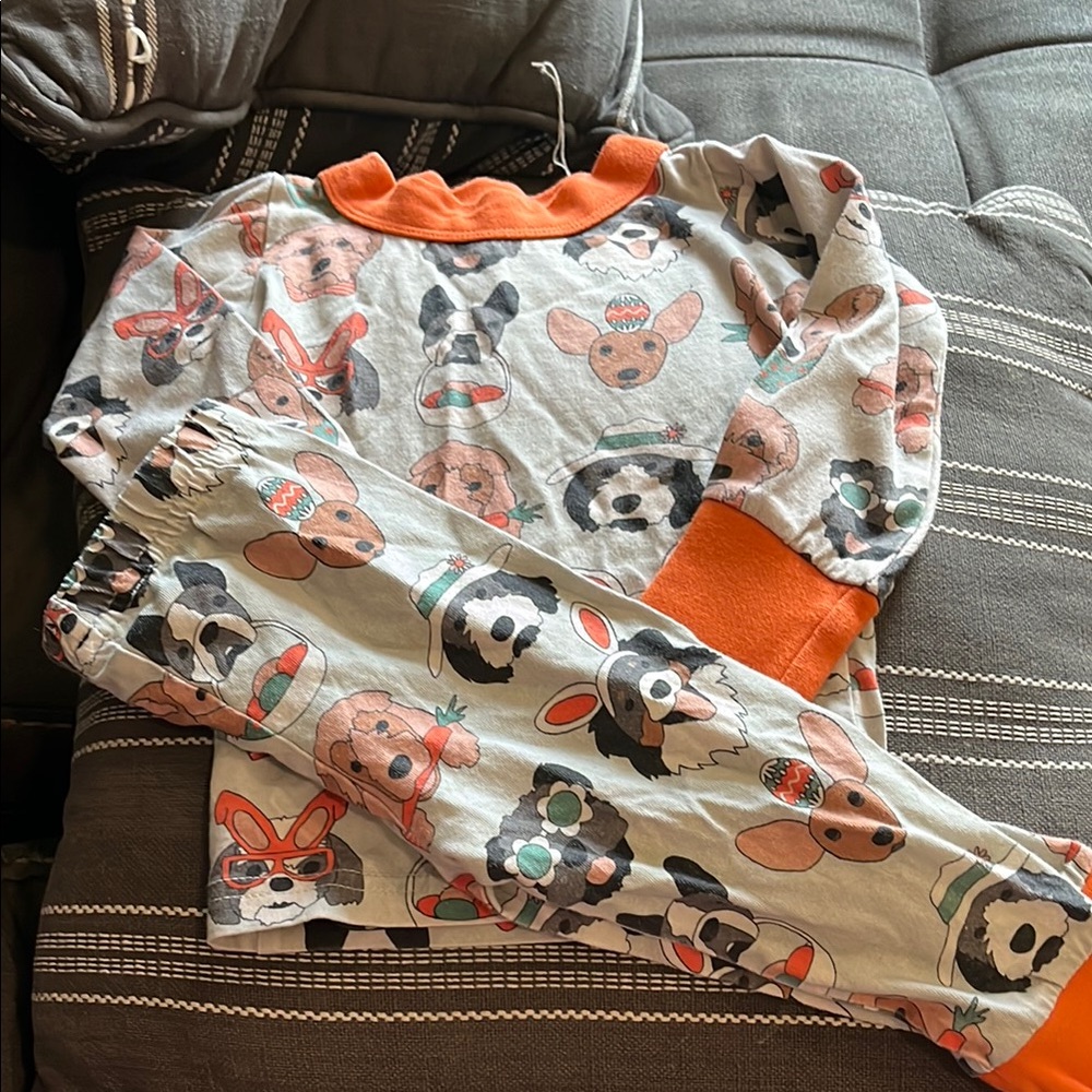 B43 Nora Madison Organic Cotton 2pc PJ Set— Easter Pups, 12-18 months